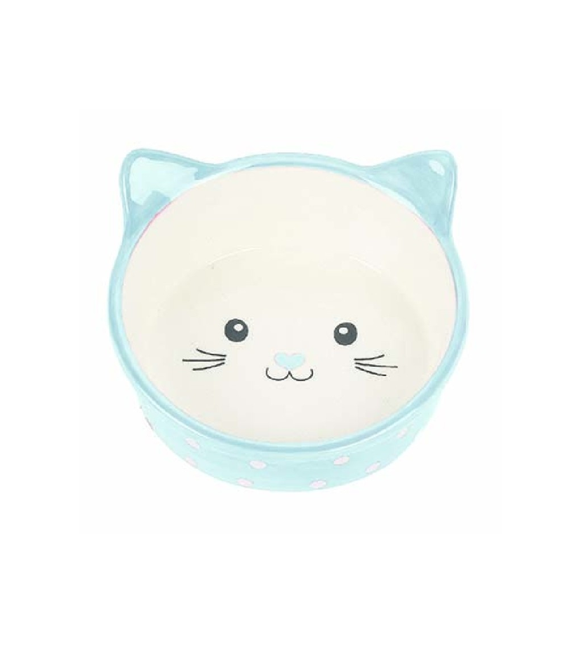 Πιατο κεραμικο γατας happy pet blue 13cm