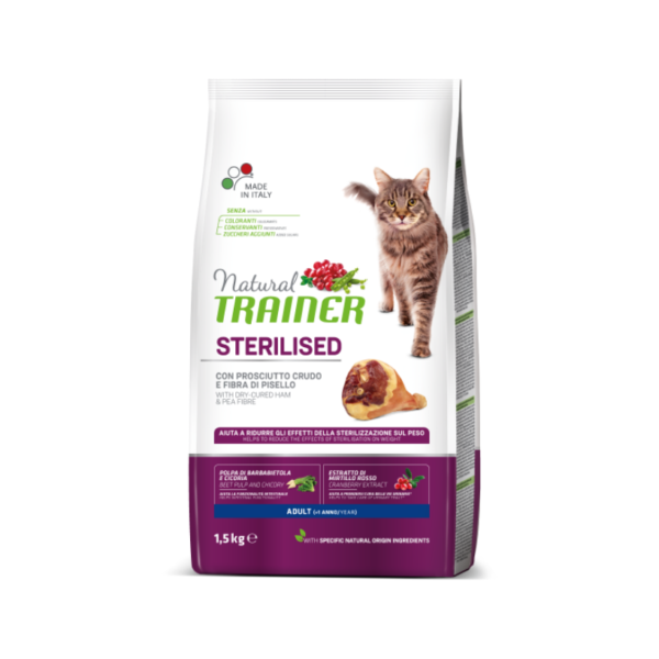 Trainer Natural Adult Cat Sterilized Dry-Cured Ham (Προσούτο) 1