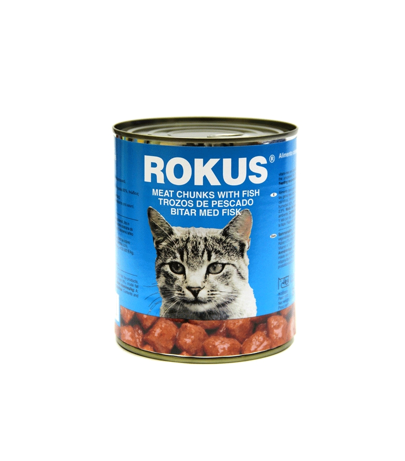 Rokus cat με κρεας/ψαρι (6x810gr)